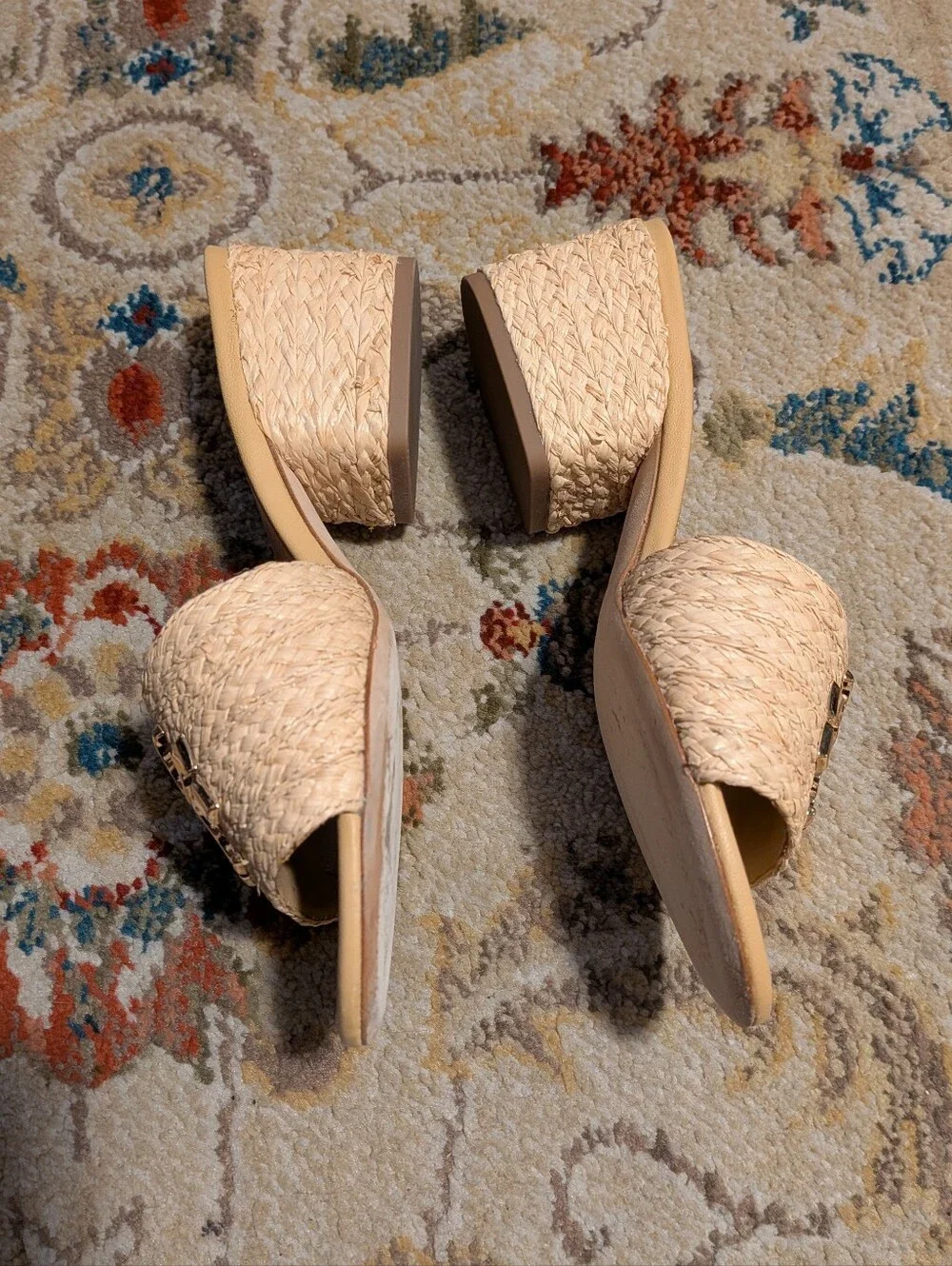 Tory Burch Everly Raffia Block Sandal